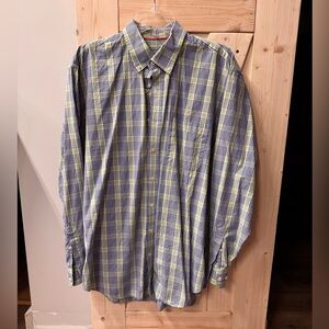 Hickey Freeman Green and Blue Plaid Button-Down Shirt for Spring/Easter